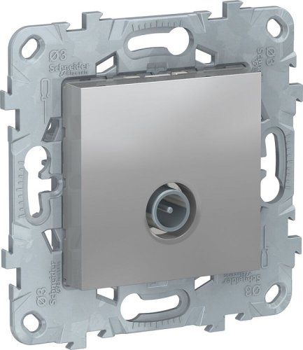 Розетка TV Оконечная без рамки Schneider Electric Unica New 1-м. алюминий фото Розетка TV Оконечная без рамки Schneider Electric Unica New 1-м. алюминий картинка